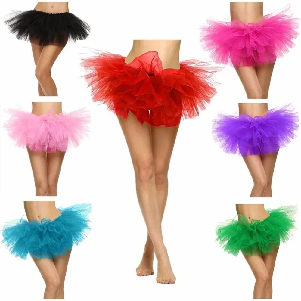 Sexy Adult Women's Half Skirt 5 Layers Tulle Puffy Skirt Ballet Short  Party Nightclub Mini Skirt Performance Event Costume 2