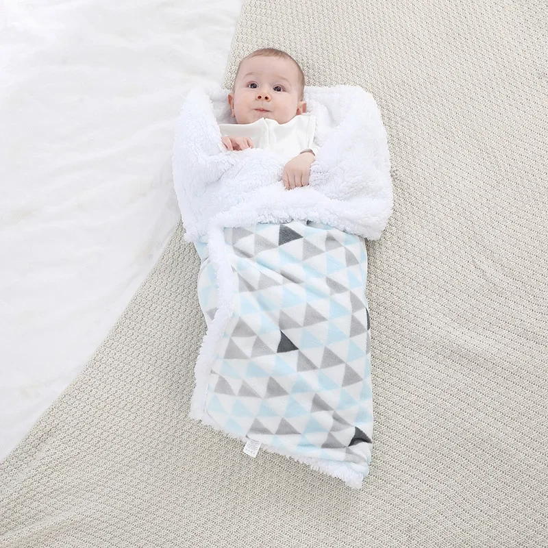Baby Blanket Winter Warm Fleece Thermal Newborn Thick Stroller Cover Infant Boys Girls Swaddle Wrap Soft Bedding Blanket Quilt 4