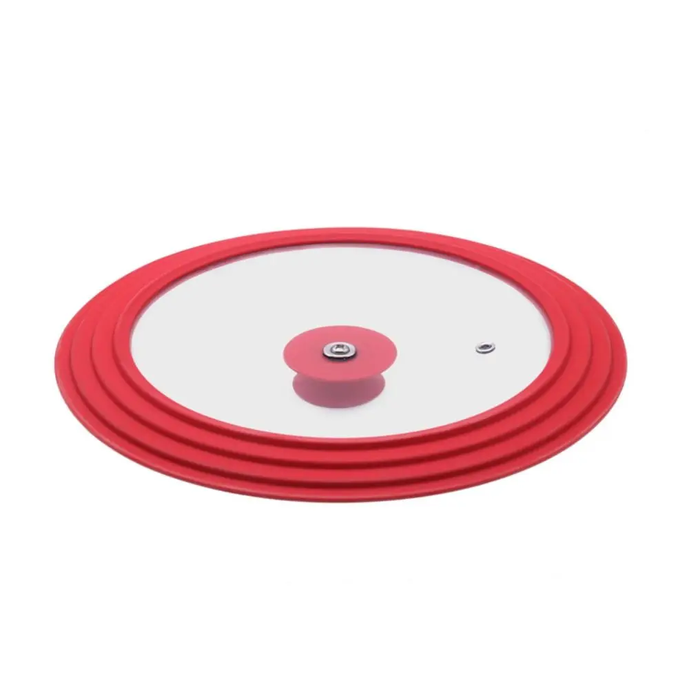 Universal Round Pot Lid for Pots Pans Cookware Tempered Glass Lid for Skillets with Silicone Rim Replacement Lid for Frying Pan