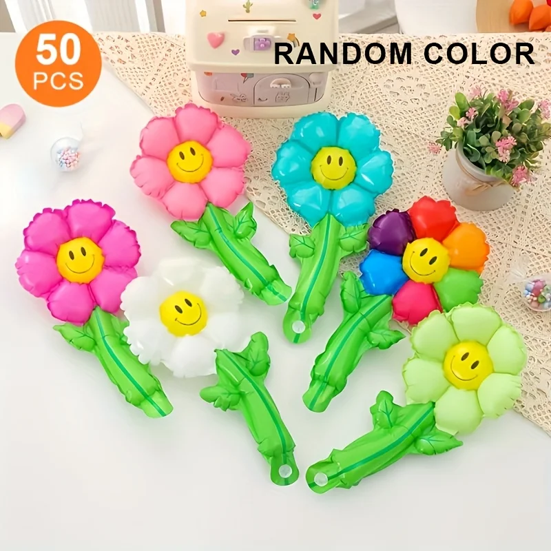 10/20 Stück lächelnde Gänseblümchen-Aluminiumfolienballons sind perfekt für Partygeschenke, Verpflichtungen und Feiertagsdekorationen – Detail 3