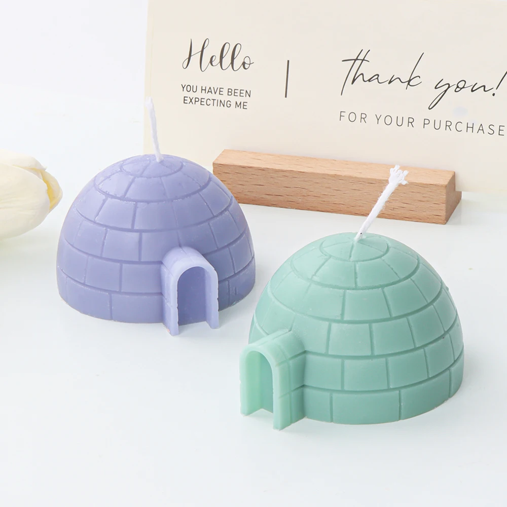 

3D Antarctic Igloo Candle Mold DIY Handmade Soap Gypsum Clay Resin Crafts Making Silicone Mould Home Decoration Ornaments