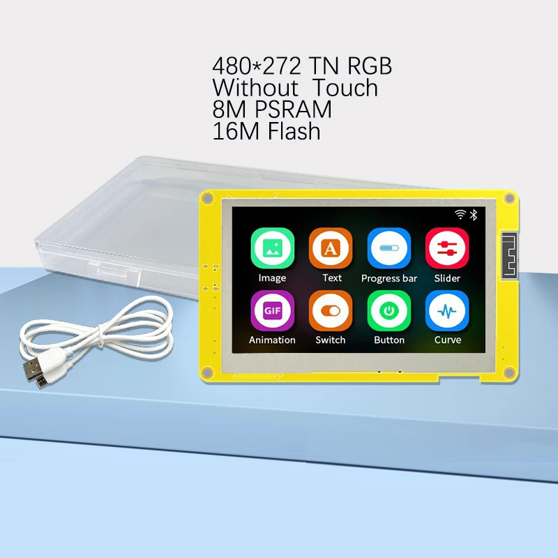 LCD Display Module,Display Module ESP32-S3 HMI 8M PSRAM 16M Flash Arduino LVGL WIFI&Bluetooth 4.3" 480*272 Smart Display Screen 4.3 inch RGB LCD TFT Module