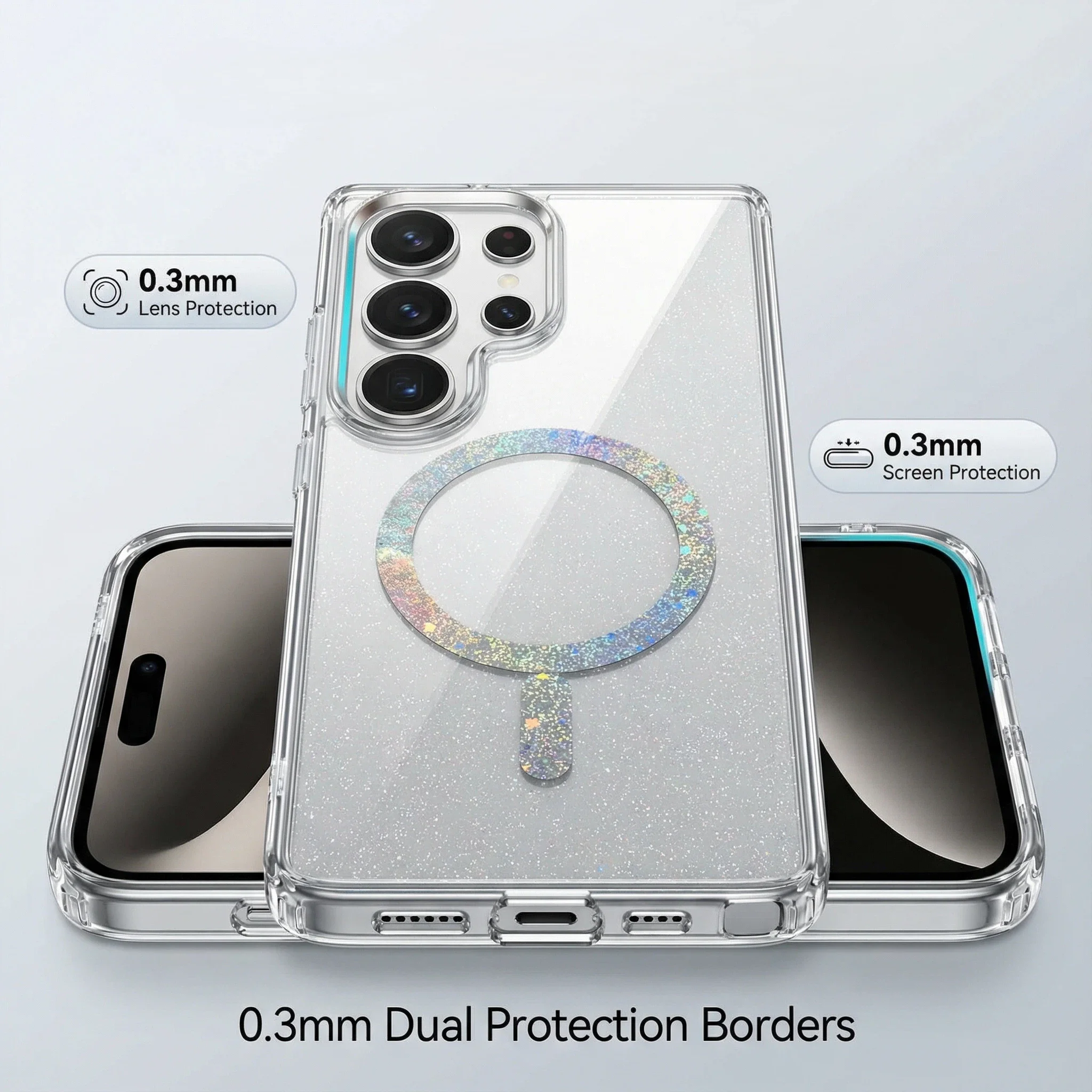 Sparkling Star Transparent Magnetic Phone Case