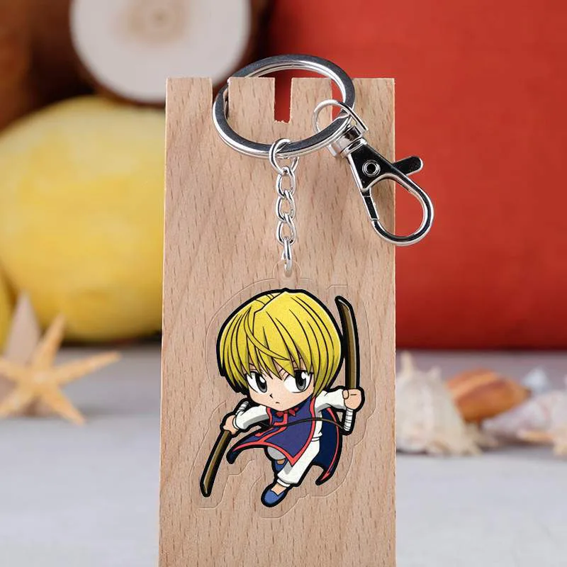 Anime HUNTER X HUNTER Keychain Cartoon Figure Killua Zoldyck Kurapika Acrylic Pendant Keyring cartoon Anime Key Chain Wholesale