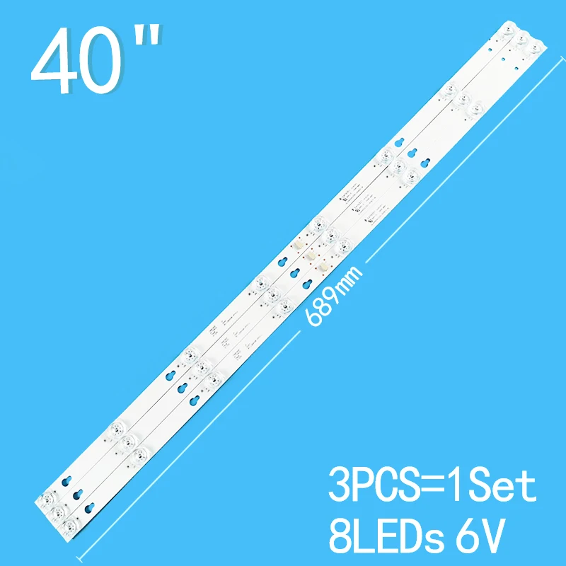 led backlight for tcl 40 tot 40f3800 3x8 3030c v1 6v l40f3303b l40f3301b l40f3800a bar stripscreen lvf400ss0te2v2 3pcs tv For 40