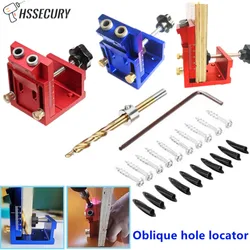 Guide de perçage de trou de poche en aluminium, gabarit de cheville, localisateur Oblique, ensemble de menuiserie pour menuiserie, outils de bricolage 