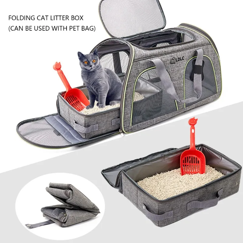 Cat Litter Box Outdoor Foldable Waterproof Toilet Tray Car Pet Cat Litter Bedpans Portable Travel Sand Box for Cats Pet Supplies