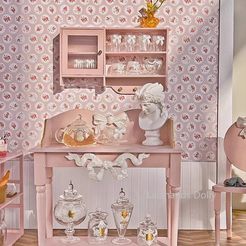 1:12 DIY 인형의 집 (20x28cm) 주방 뒷면의 접착 벽지 (점성) 거실 침실 바닥 장식 액세서리