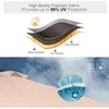 15ft Large Patio Umbrella with Base, Double-sided Outdoor Umbrella, Beige 3