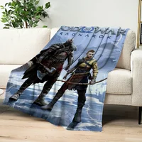 GAME G-God of War Ragnaroks Blanket Skin friendly comfort warm soft plush blanket suitable sofa living room office bedroom 2