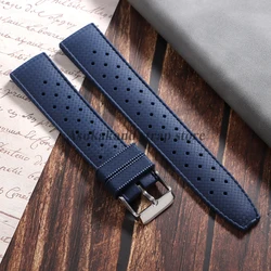 Silicone Tropical Rubber Sport Watchstrap - Unisex - 22mm (Blue)