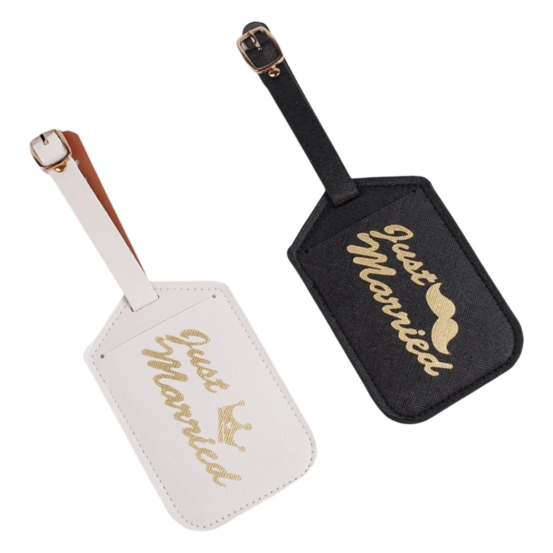 

2023 New PU Leather Luggage Tag Travel Suitcase Tags Name Phone Address Label Identifier Wedding Bridal Gift for Women Men