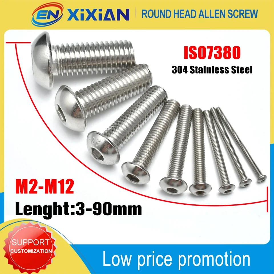 Viti A Testa Di Bottone Flangiata M4 In Acciaio Inox A2 - Bulloni A - Foto 2