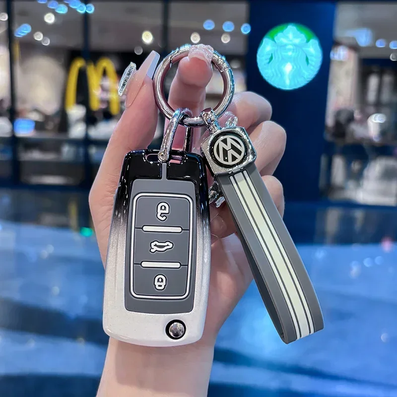 폭스바겐 VW 아연 합금 자동차 리모컨 키 케이스 커버 쉘 (2026 핫 스타일링 몰딩) 폭스바겐 VW 폴로 골프용 자동차 스티커
