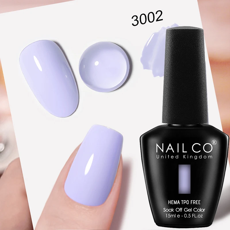 NAILCO Premium Soft Color Gel Polish - Vibrant Semi-Permanent Varnish, HEMA & TPO Free