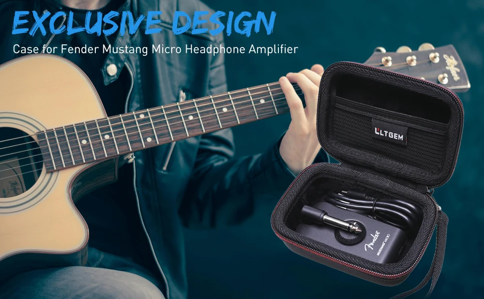 Headphone Amp Case for Fender Mustang Micro Protective Storage Bag with 2-Year Warranty(Case only!)