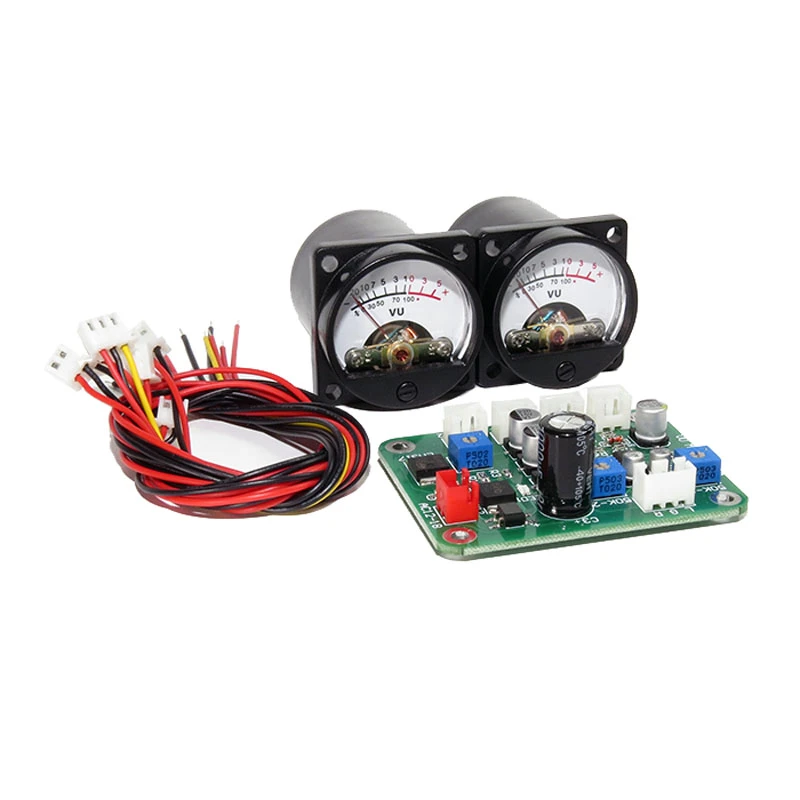 DLHiFi 2pcs 35mm VU Meter Stereo Audio Level Indicator Audio Meter Backlight Adjustable + Driver Board For HiFi Amplifier