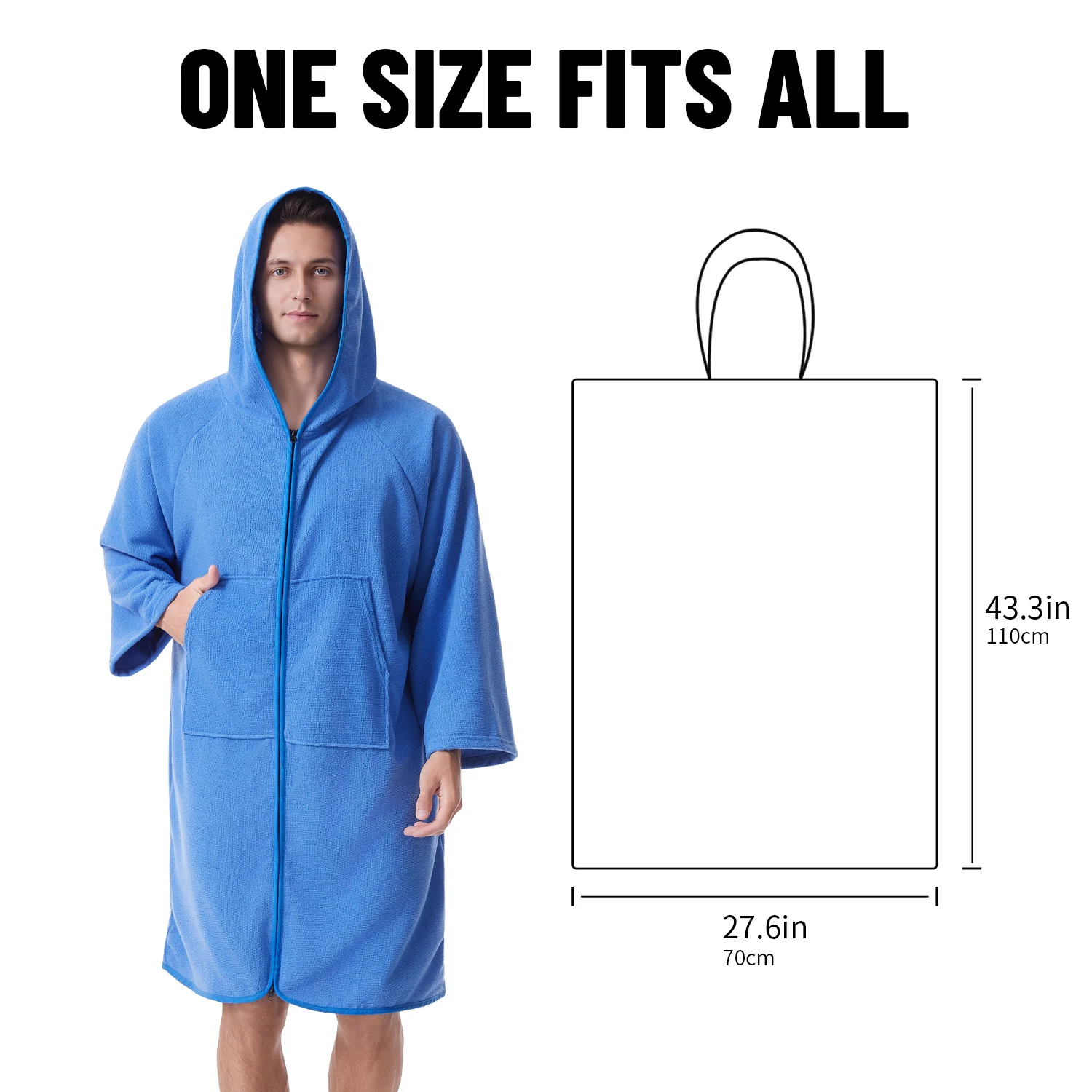 Accappatoio mutao con zip maniche lunghe asciugamano mare_voghion.com