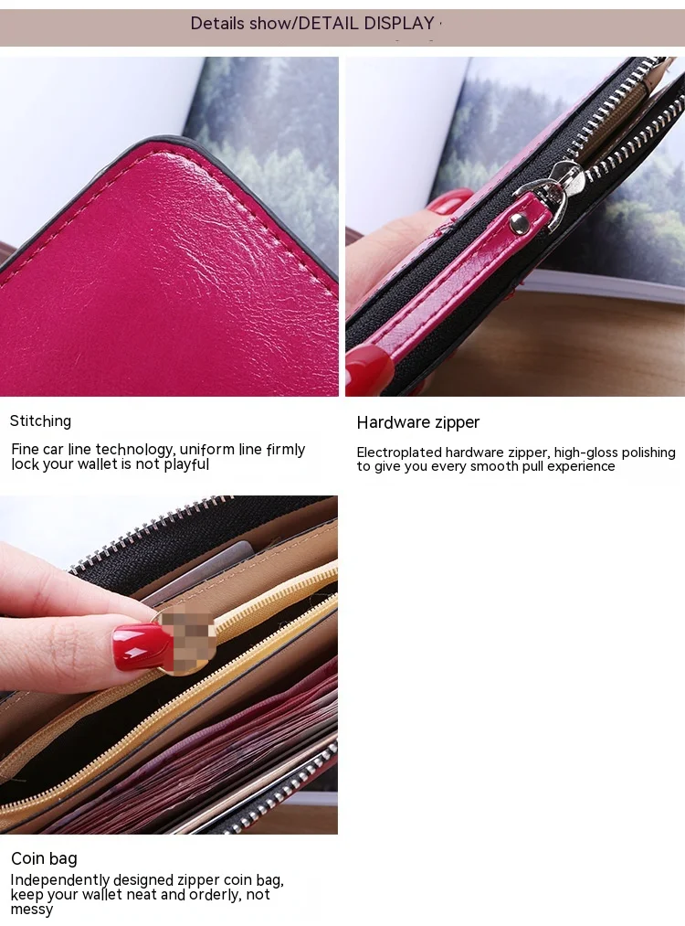 2024 neue frauen Koreanische Ausgabe Zipper Brieftasche frauen Lange Handheld Tasche frauen Multi-Karte Brieftasche Multi Funktionale armband Brieftasche_voghion.com