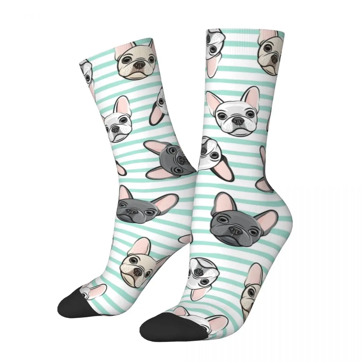 

New Male Men Socks Casual Stripes Cute French Bulldogs Dog Sock Polyester High Quality Women's Socks Spring Summer Autumn Winter