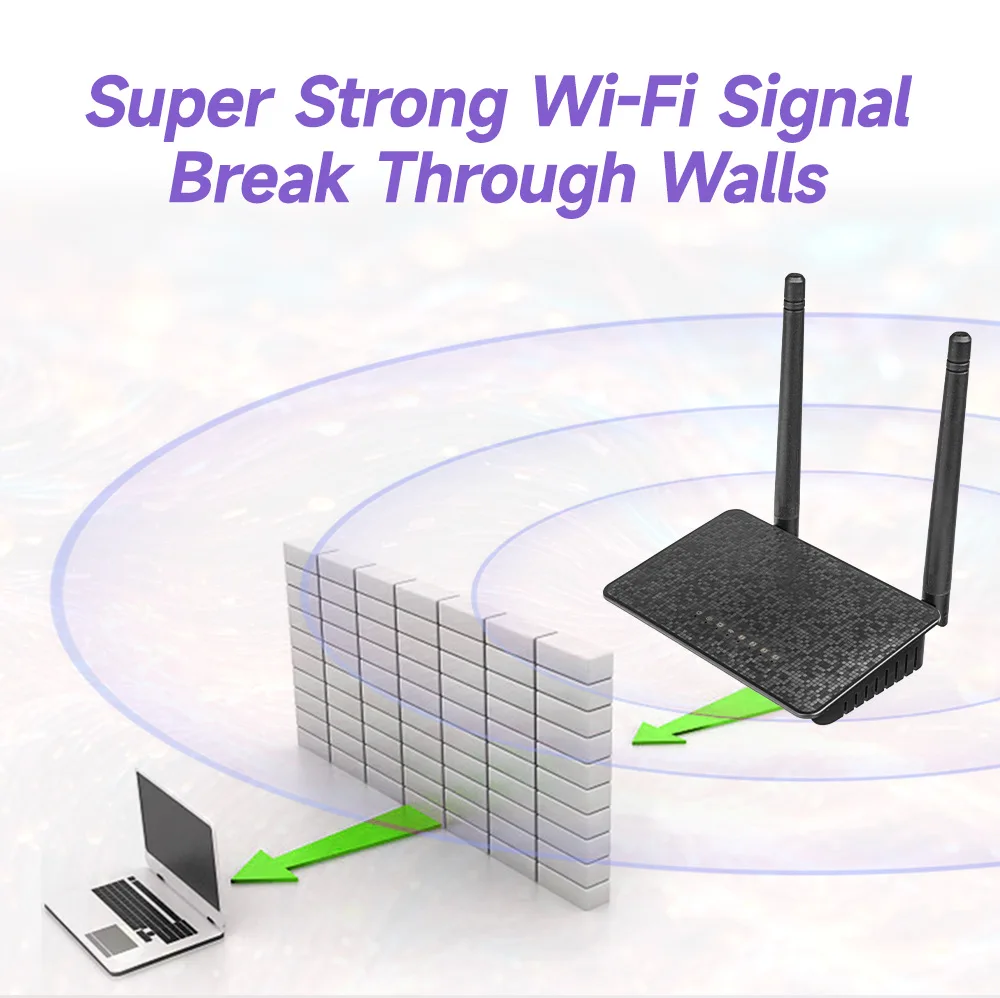 300M External Antenna Wireless Wifi Router Wide Coverage WiFi Repeater AP For Laptop Computer Phone TV Sitting Room Living Room - 4