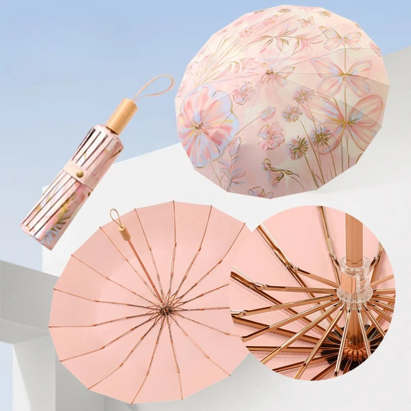 Waterproof Folding Sun Umbrella for UV Protection and Rain
