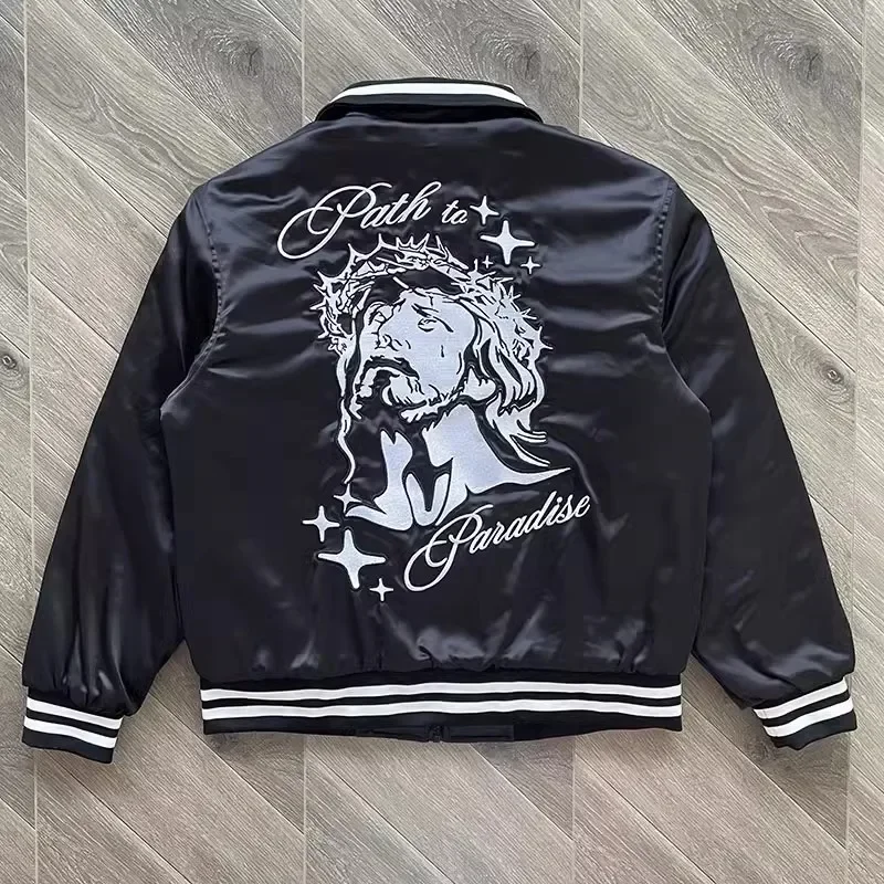 Hellstar PATH TO PARADISE BOMBER JACKET Heavy embroidered cotton jacket for men and women 2