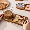 Solid Wood Dessert Tray Tableware Vintage Afternoon Tea Cake Plate Restaurant Dried Fruit Serving Tray Wedding Party Decoration 1