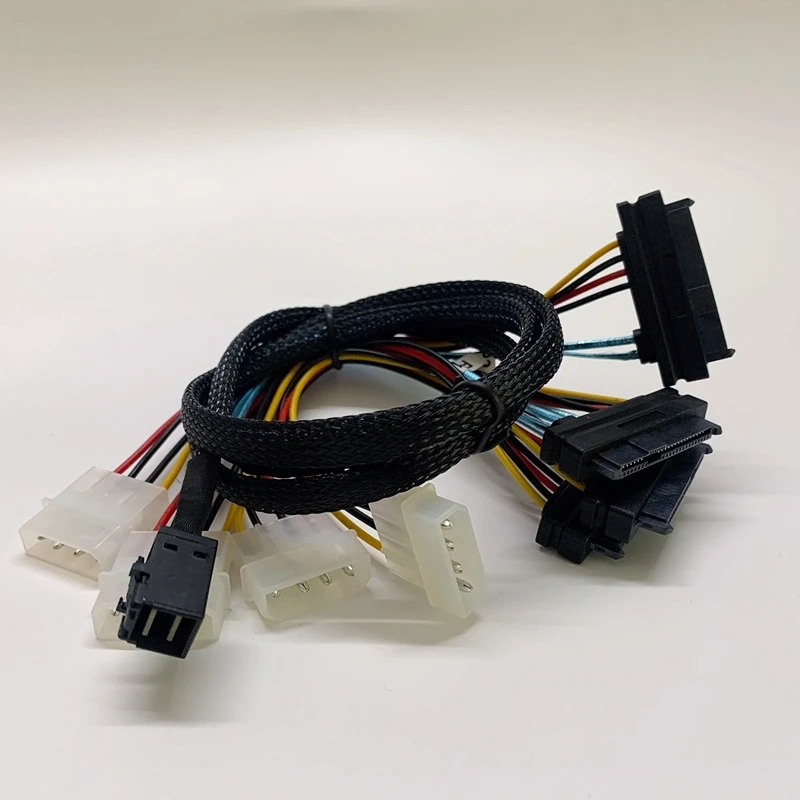 SAS SFF8643, cabo adaptador do alvo com IDE, poder 4Pin, 0.5m, 1m