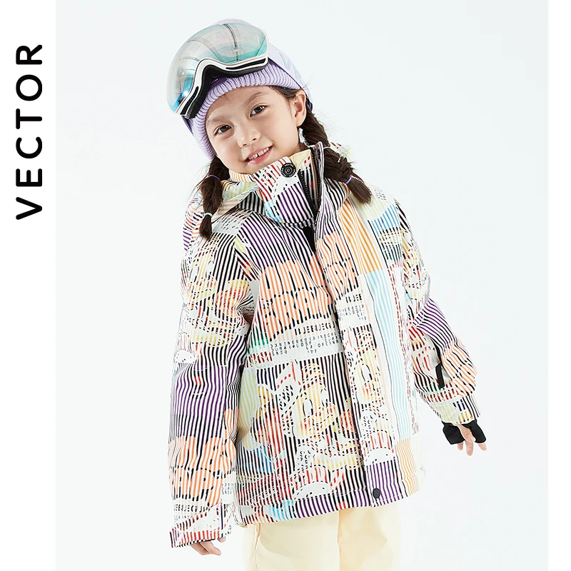 VECTOR Ski Professional Children's Ski Jacket Pants Warm Waterproof Boys Girls Outdoor Skiing Snowboarding Winter Kids Set ski jacket,kids snow suit