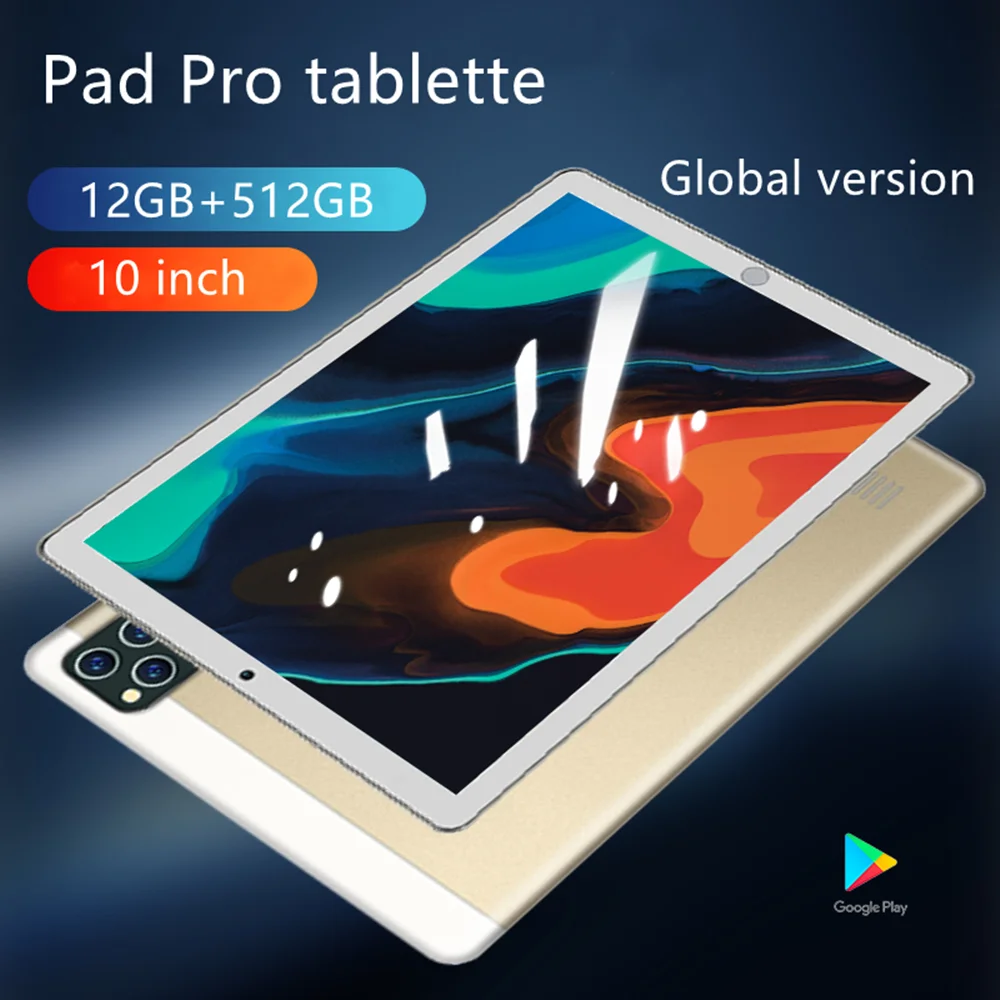 Планшет на android 10 дюймов планшет Pro Pad 12 Гб + 512 ГБ игровой ядер с двумя sim-картами GPS