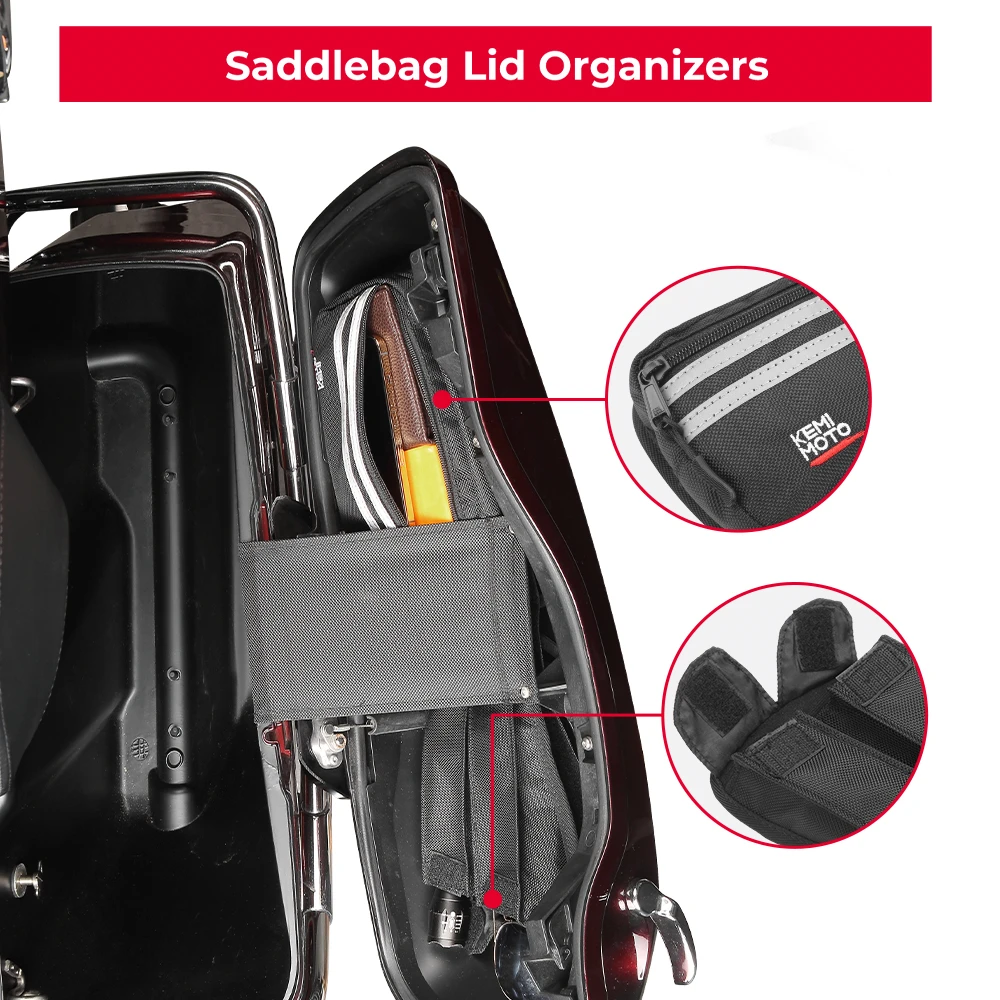 KEMIMOTO Rear Pack Lid Organizer - Fits Harley Touring Models 2014-2025