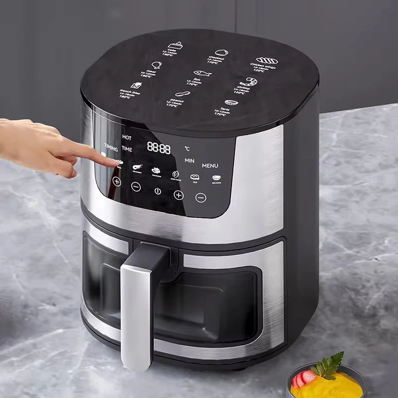 4L Large-Capacity Intelligent Air Fryer Baking Paper Without Oil LED Touch Control Visible Window Hot Convection Oven Deep Fryer air fryer