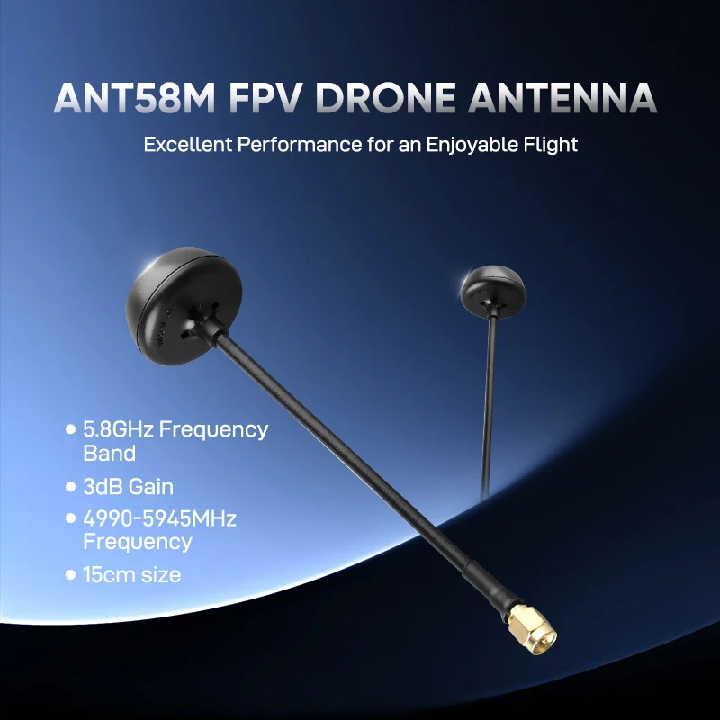 ANT58M Video Antennas Antenna interface SMA Gain 3dB Right/Left Rotary Polarization RHCP within the 5.8GHz Frequency Band