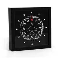 Aircraft Instrument Flight Control Panel Clever Clock Frame Aviation Compass Direction Modern Design Art Timepiece Table Clock 2