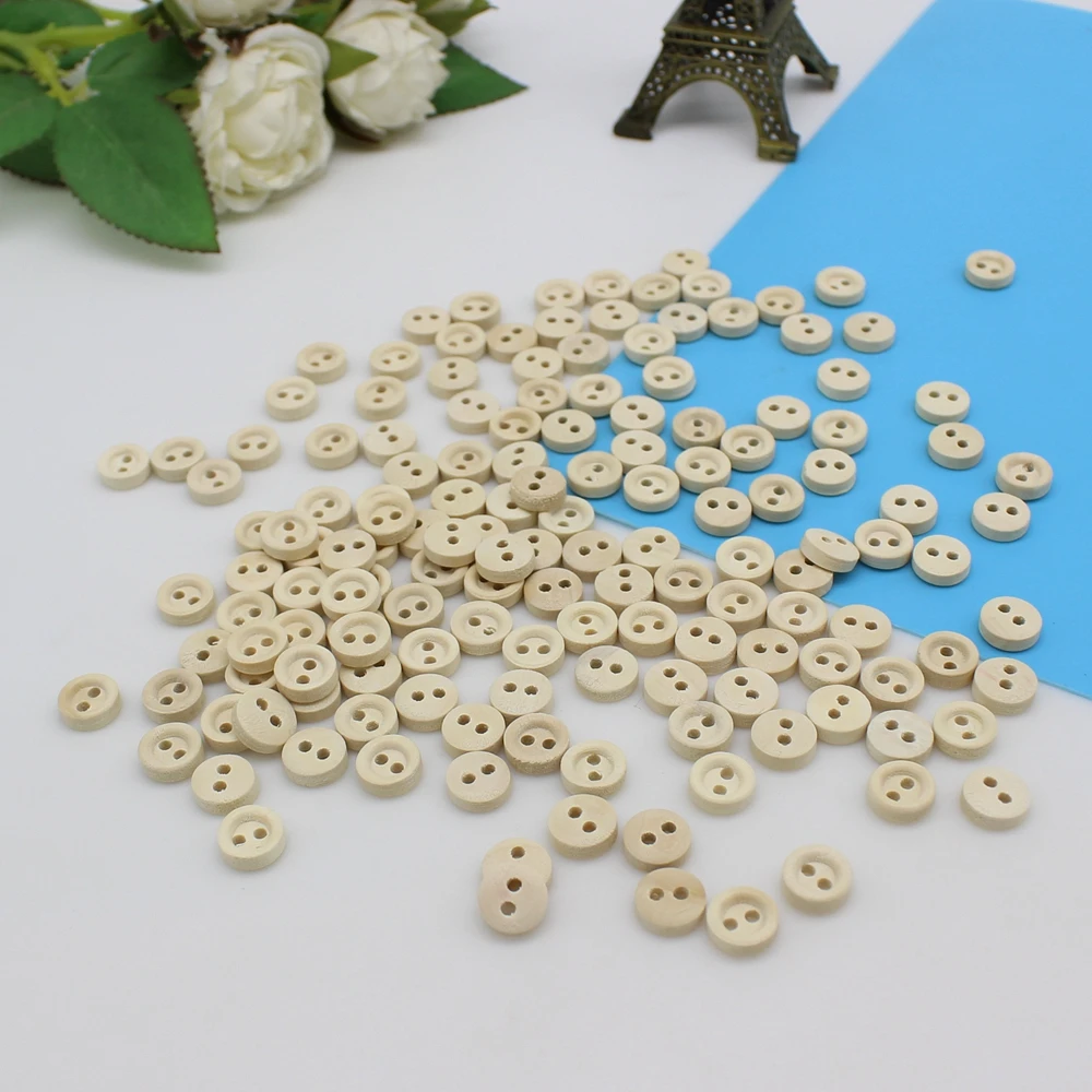100pcs 또는 200 개/몫 믹스 미니 버튼 인형 공예 scrapbooking 나무 작은 버튼 9mm -10mm diy 공예 용품 홈 장식