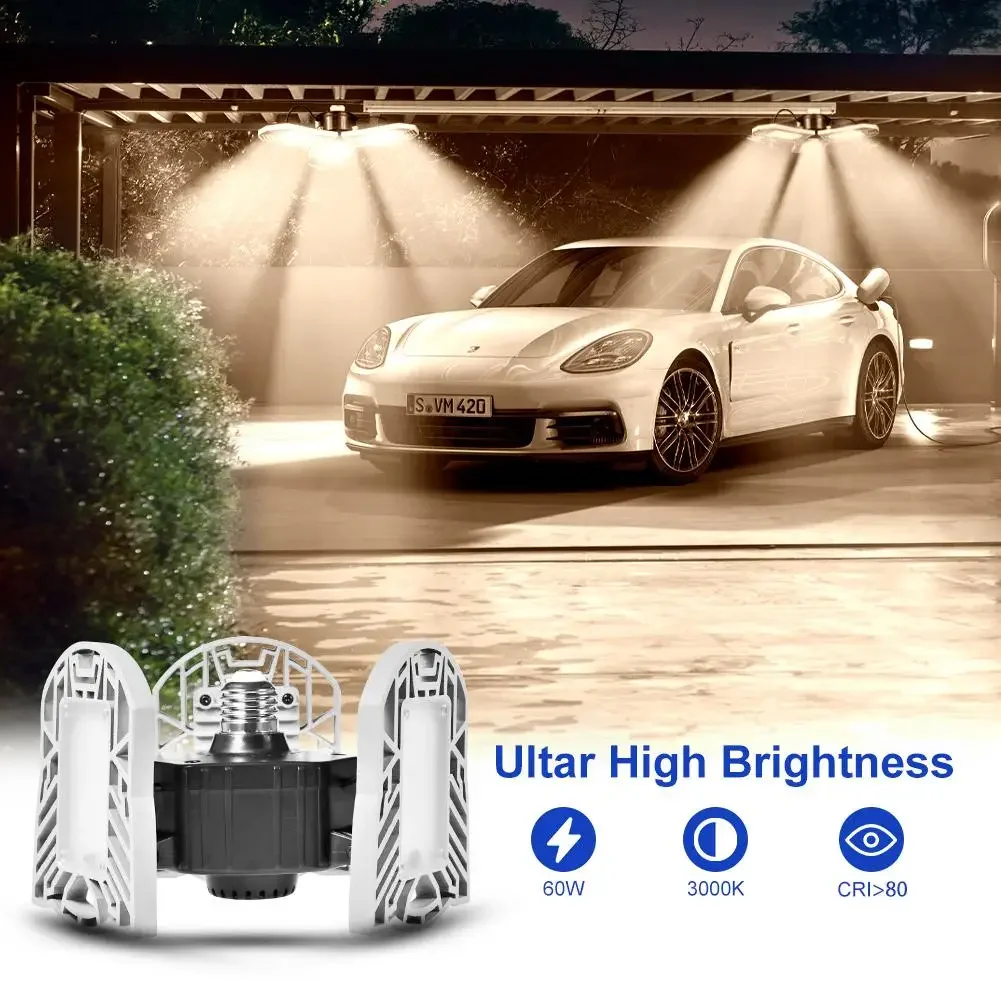 Тройной светильник для гаража, 60 Вт, 360 лм, 85-265 в