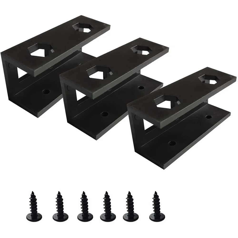 

3 Pcs Metal Under Desk Laptop Holder Mount with Screw,Under Desk Laptop Mount Bracket,Add on Under Table Laptop,Black