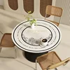 JY1210 Round Table Mat Waterproof Oil Resistant Washable Circular Coffee Table Mat with High-end Leather Silicone Tablecloth 1