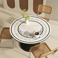 JY1210 Round Table Mat Waterproof Oil Resistant Washable Circular Coffee Table Mat with High-end Leather Silicone Tablecloth 1