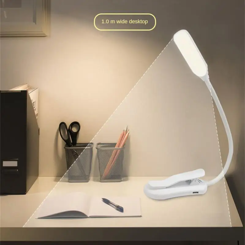 7LED Book Light USB Rechargeable 3-Level Warm White Night Light Adjustable Reading Desk Lamp With Goosenecks Clip Bedroom Study desk lamp,night light,led desk lamp,book light