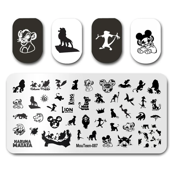 Stamp Plate MouTeen-181 Big Disney Lilo Stitch Nail Stamping Plates Manicure Set For Nail Art Stamper 6