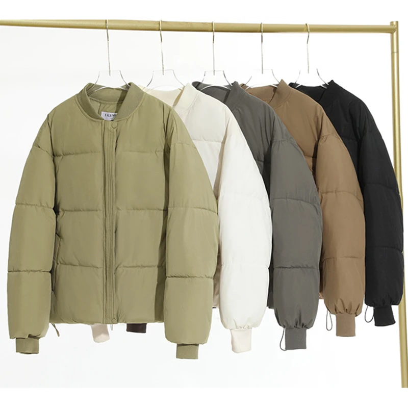 

2023 Winter Women Baseball Jacket Loosen Cotton Padded Parka Short Female Puffer Jacket Casual Warm Overcoat Student Outwear