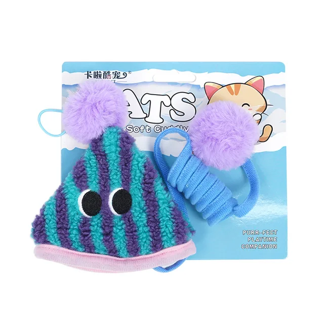 Cat Toys for Self Enjoyment Relaxation Swinging Hanging Door Style Furry Ball Elastic Rope Cat Teaser Stick 5