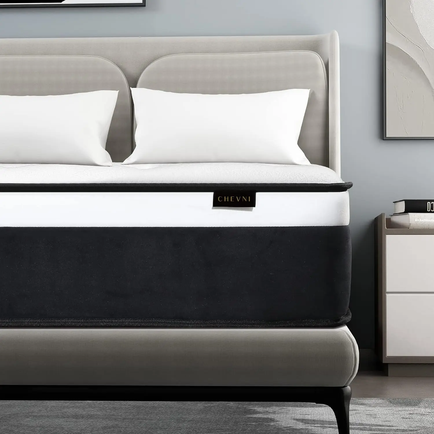 14 Inch KIng Size Mattress with Individually Pocket Springs,Euro Top Medium Firm Hybrid Mattress in a Box,Strong Edge Support,C
