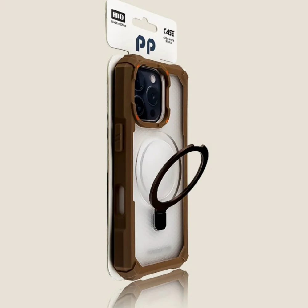 Rugged Shockproof Metal Magnetic Case with Camera Glass Ring Armor Cover
