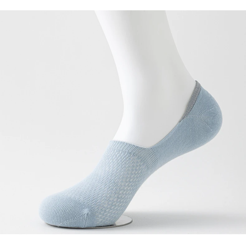 Womens Breathable Mesh Boat Socks - 5 Pairs Invisible Low Cut Anti-Slip Summer Socks