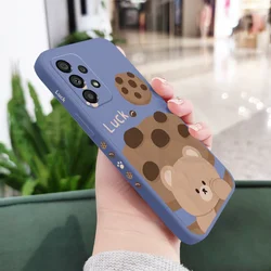 Charming Brown Bear Phone Case - Adorable Protective Cover - Samsung A52S(A52)5G (Light Blue 2)