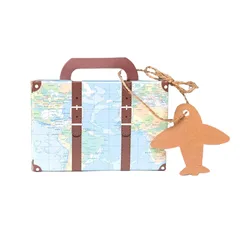 Mini Travel Suitcase Candy Box - Kraft Paper Gift Packaging for Weddings and Birthdays (Style 2)