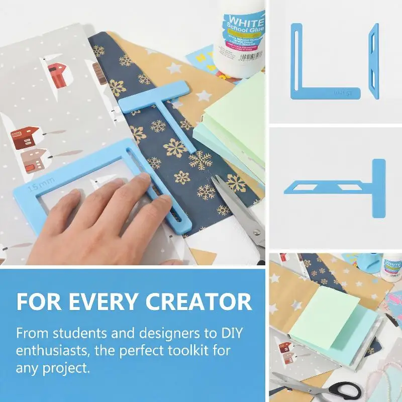 6Pcs Easy to Use Scrapbooking Tool Kit for Beginners Bookbinding Stencil Set Creative DIY Paper Craft for Planners and Albums - 2